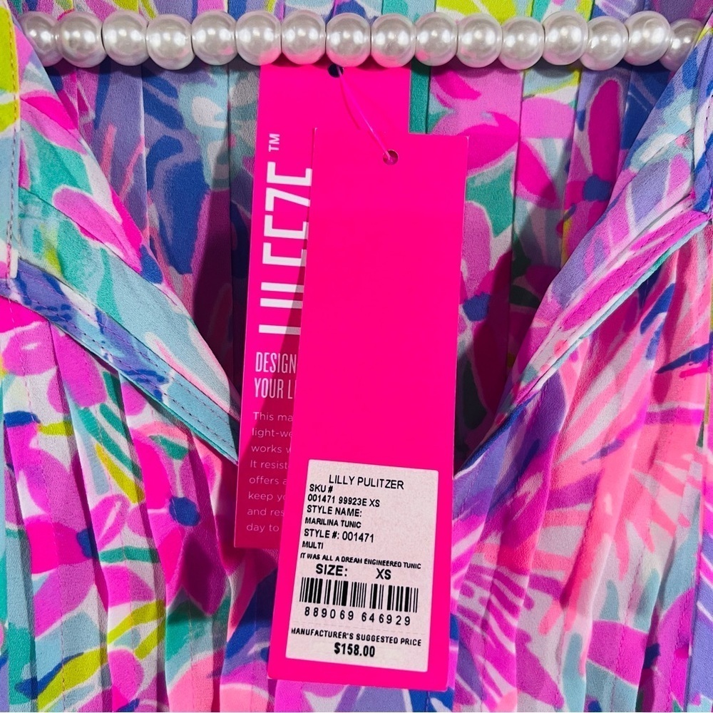 Lilly Pulitzer NWT Marilina Tunic in It Was All A Dream Print Size XS - Picture 8 of 9